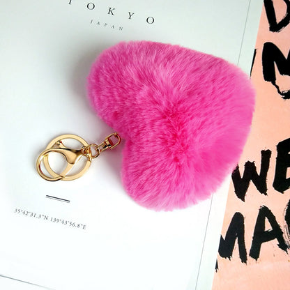 Valentines Fur Heart Key-Chain