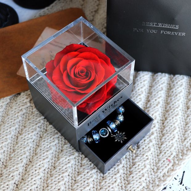 Valentines Day Rose Jewellery Box