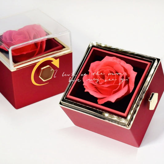 Valentines Rotating Rose Jewellery Box